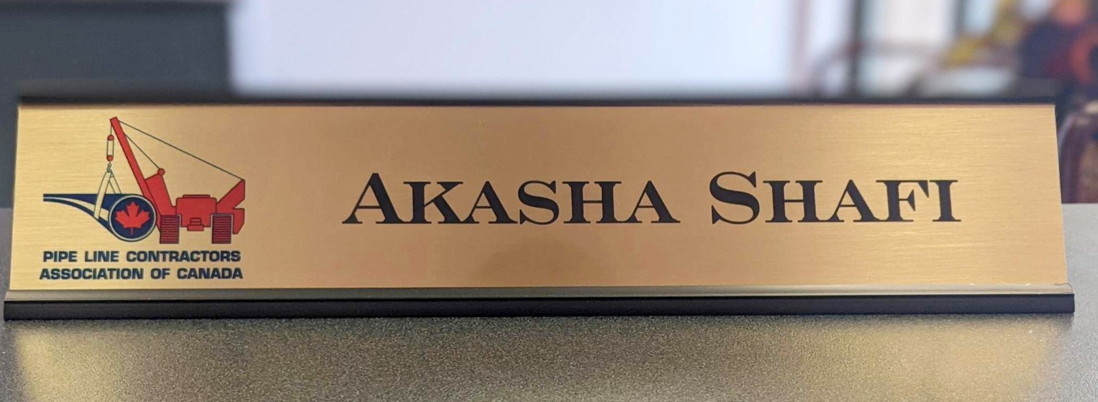 Brass Desk Nameplate full color Logo brassname