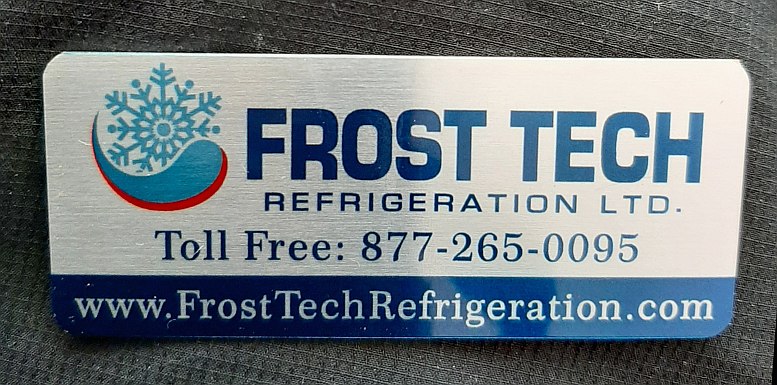 Frost tech digital printed aluminum logo nameplates brassname