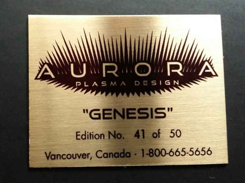 brass printed serial nameplate