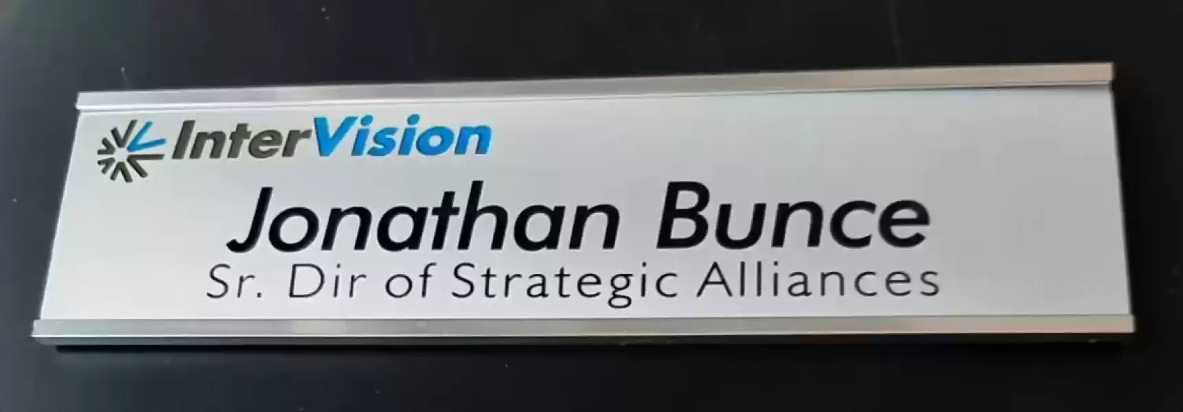 intervision aluminum office door plate color logo