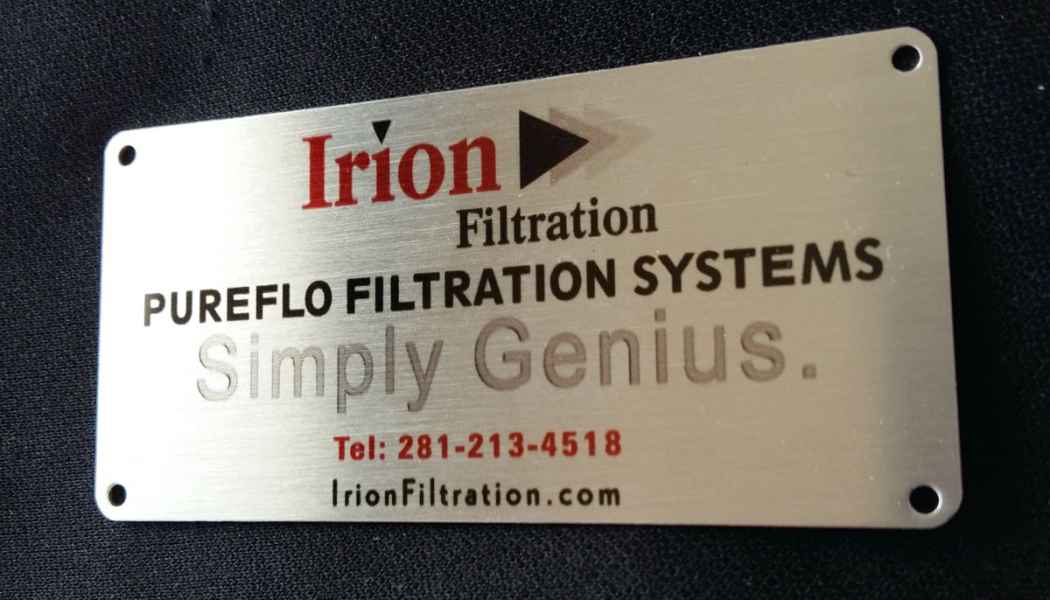 irion aluminum full color printed nameplate