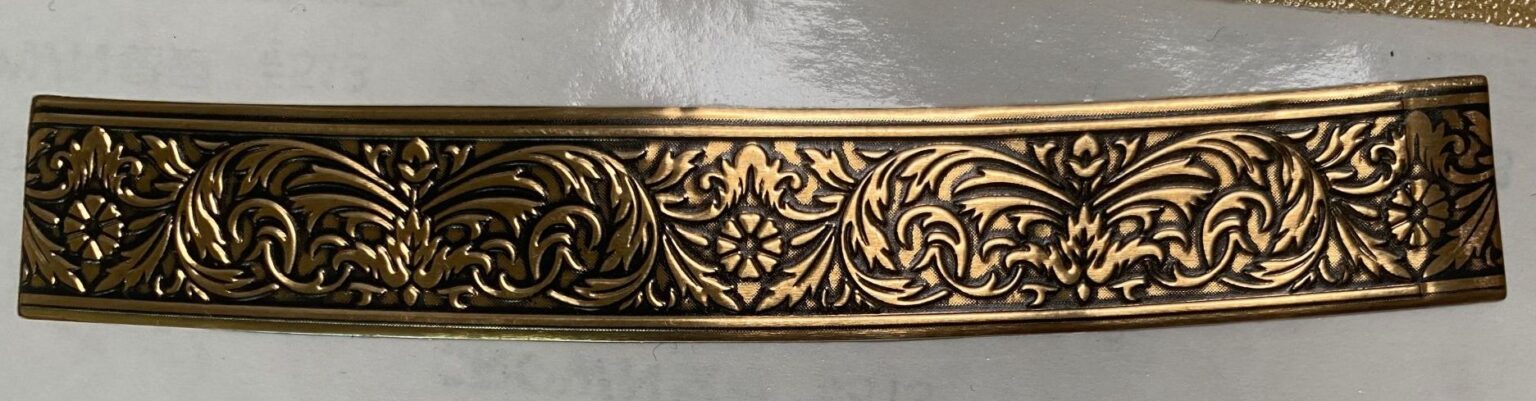 Embossed Foil Labels with Antique Bronze Look MOQ 3000 brassname