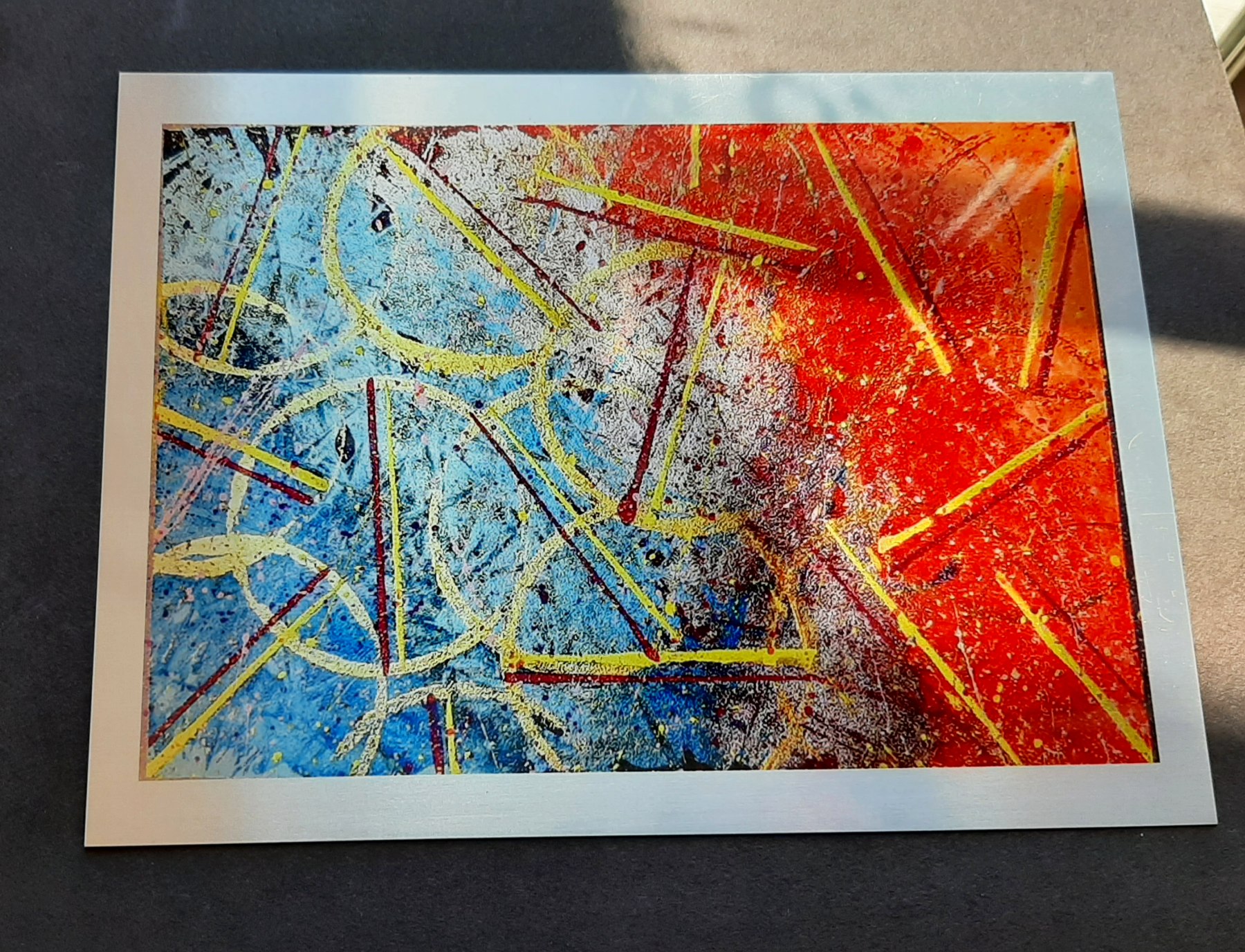 Print full color scanned artwork painted on Aluminum brassname