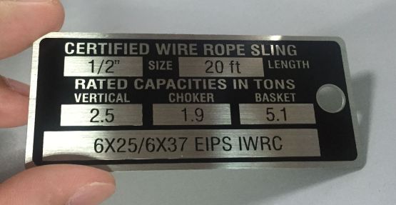 reverse etched aluminum serial number tags m brassname