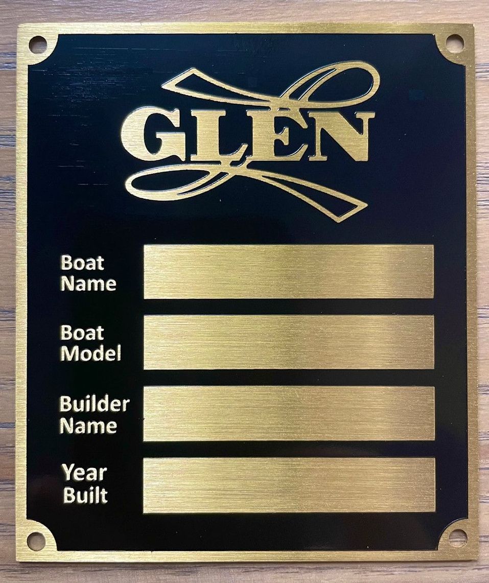 Glen Brass etched nameplate brassname