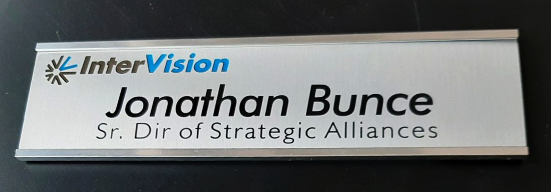 Brassname Intervision Aluminum Office door plate color logo