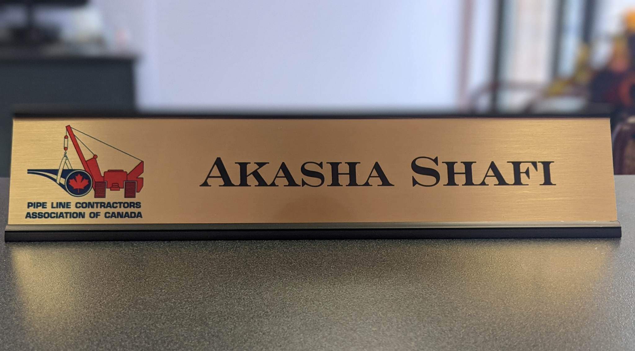 Brassname Pipe Line Brass Desk plate