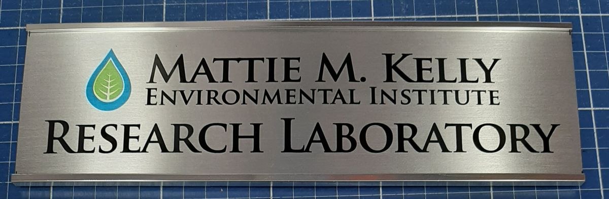 office door nameplate silver 10×3 color logo printed